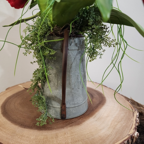Rustic Farmhouse Galvanized Watering Can Tulip Floral Arrangement - Picture 8 of 12